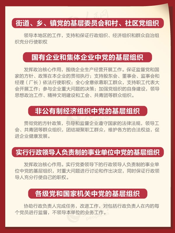 党的基层组织的八项基本任务是什么？